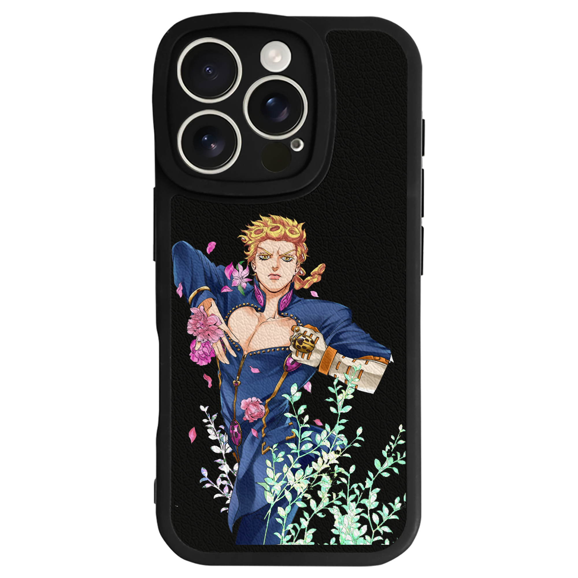（画像用） ジョジョの奇妙な冒険 ジョルノ?ジョバァーナ JoJo's Bizarre Adventure Giorno Giovanna 【iPhone 16シリーズ対応】シリコンスマホケース（レザー調） 材質：シリコン